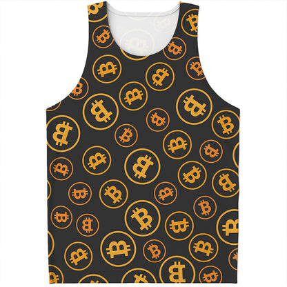 Bitcoin Cryptocurrency Pattern Print Men's Tank Top