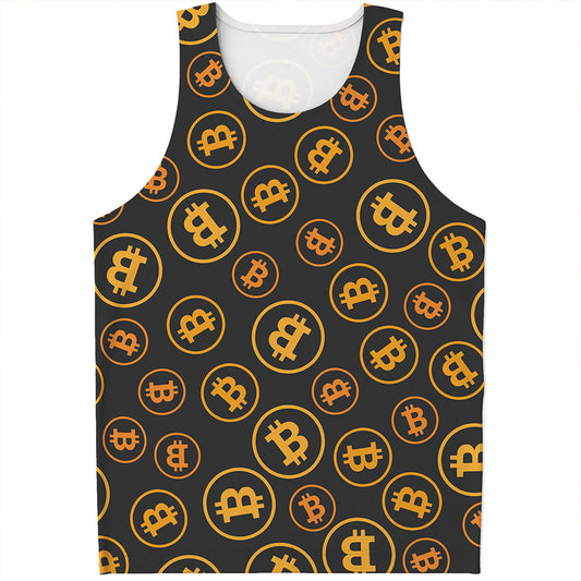 Bitcoin Cryptocurrency Pattern Print Men's Tank Top