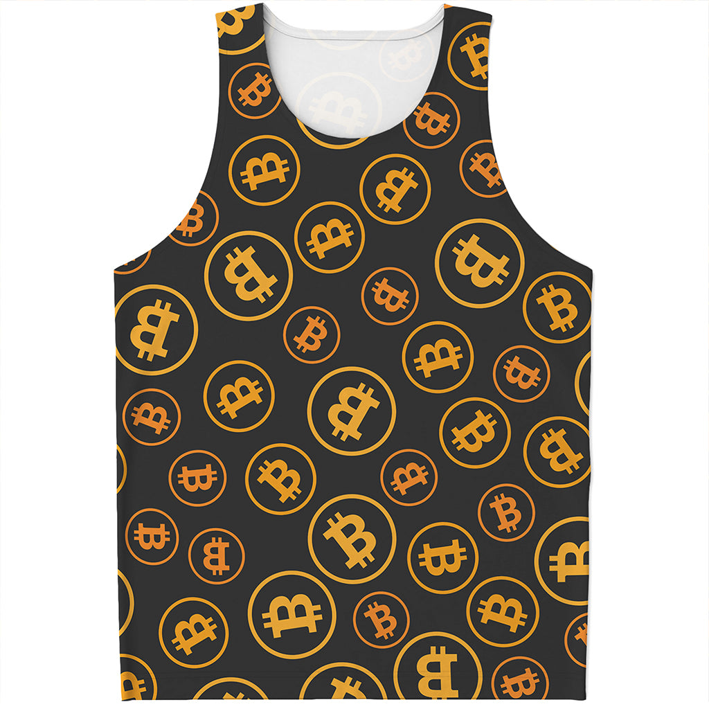 Bitcoin Cryptocurrency Pattern Print Men's Tank Top