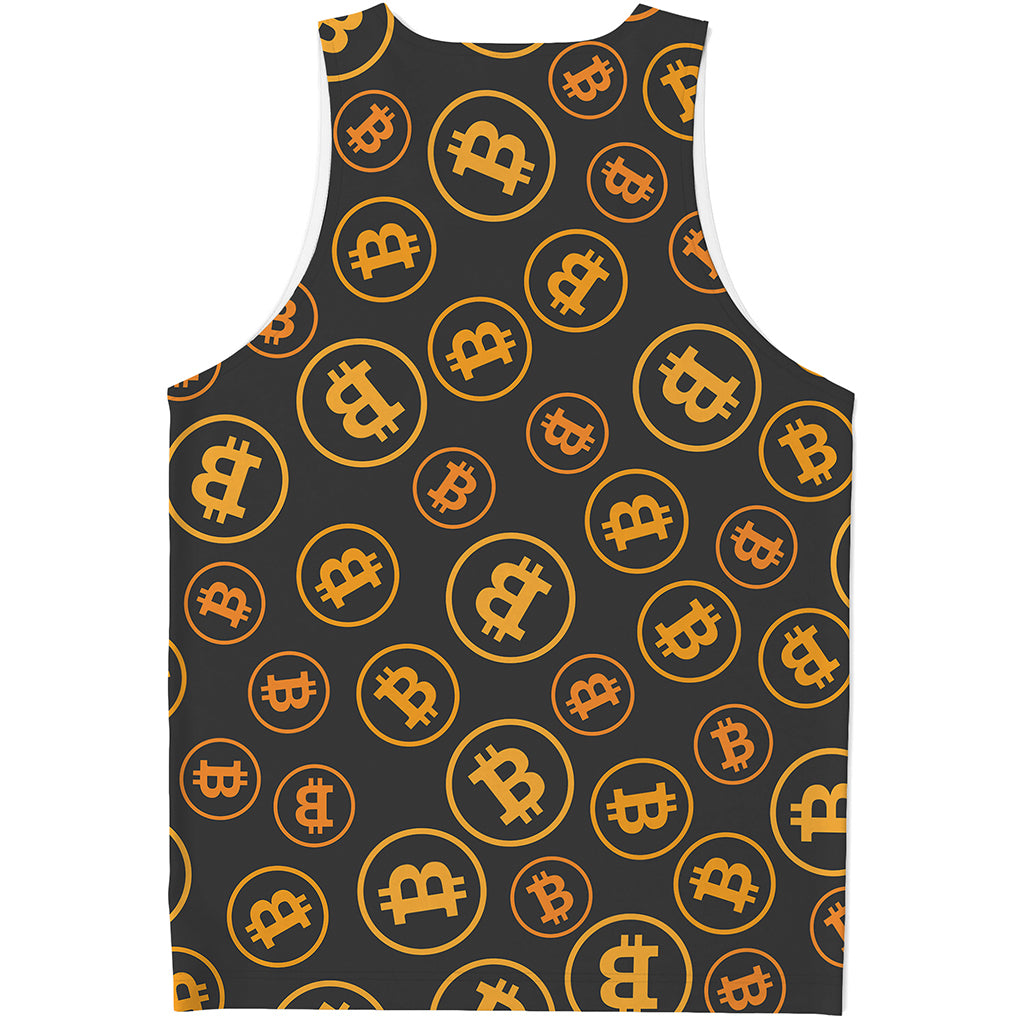 Bitcoin Cryptocurrency Pattern Print Men's Tank Top