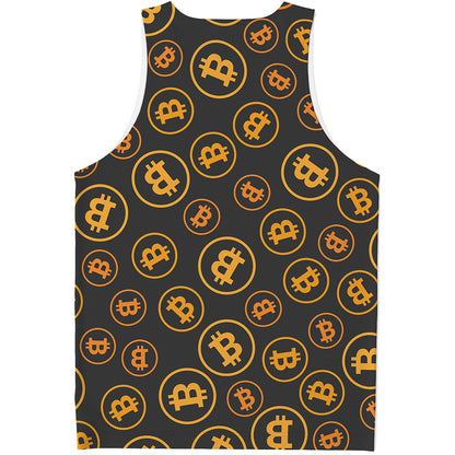 Bitcoin Cryptocurrency Pattern Print Men's Tank Top