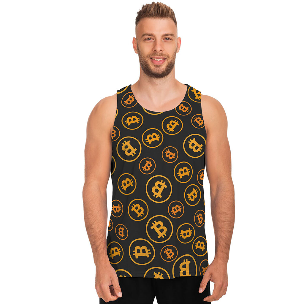 Bitcoin Cryptocurrency Pattern Print Men's Tank Top