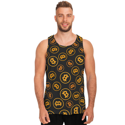 Bitcoin Cryptocurrency Pattern Print Men's Tank Top