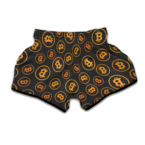 Bitcoin Cryptocurrency Pattern Print Muay Thai Boxing Shorts