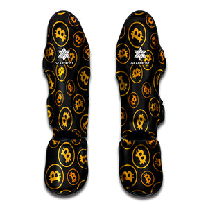 Bitcoin Cryptocurrency Pattern Print Muay Thai Shin Guard