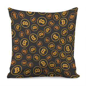 Bitcoin Cryptocurrency Pattern Print Pillow Cover