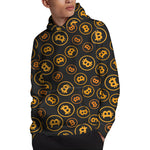 Bitcoin Cryptocurrency Pattern Print Pullover Hoodie
