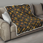 Bitcoin Cryptocurrency Pattern Print Quilt