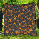 Bitcoin Cryptocurrency Pattern Print Quilt