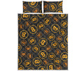 Bitcoin Cryptocurrency Pattern Print Quilt Bed Set