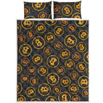 Bitcoin Cryptocurrency Pattern Print Quilt Bed Set