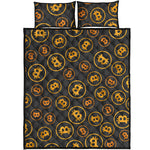 Bitcoin Cryptocurrency Pattern Print Quilt Bed Set