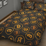 Bitcoin Cryptocurrency Pattern Print Quilt Bed Set