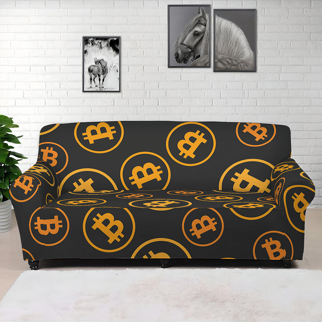 Bitcoin Cryptocurrency Pattern Print Sofa Cover