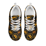 Bitcoin Cryptocurrency Pattern Print White Sneakers