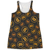 Bitcoin Cryptocurrency Pattern Print Women's Racerback Tank Top