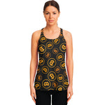 Bitcoin Cryptocurrency Pattern Print Women's Racerback Tank Top