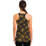 Bitcoin Cryptocurrency Pattern Print Women's Racerback Tank Top