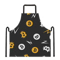 Bitcoin Symbol Pattern Print Apron