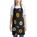 Bitcoin Symbol Pattern Print Apron