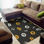 Bitcoin Symbol Pattern Print Area Rug