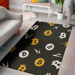 Bitcoin Symbol Pattern Print Area Rug