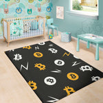 Bitcoin Symbol Pattern Print Area Rug
