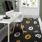 Bitcoin Symbol Pattern Print Area Rug