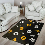 Bitcoin Symbol Pattern Print Area Rug