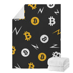 Bitcoin Symbol Pattern Print Blanket