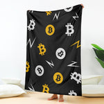 Bitcoin Symbol Pattern Print Blanket