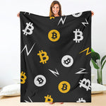 Bitcoin Symbol Pattern Print Blanket