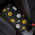 Bitcoin Symbol Pattern Print Car Center Console Cover