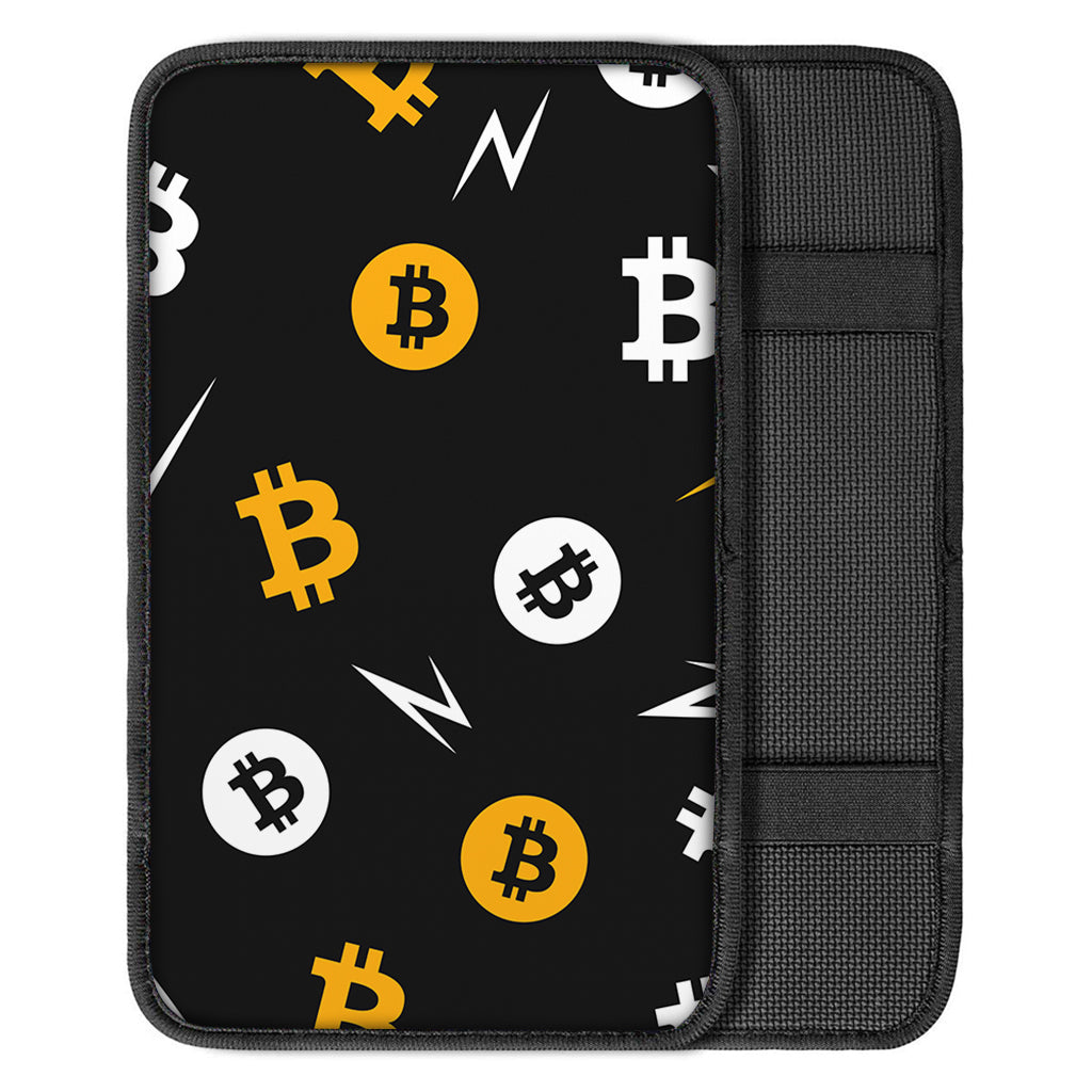 Bitcoin Symbol Pattern Print Car Center Console Cover