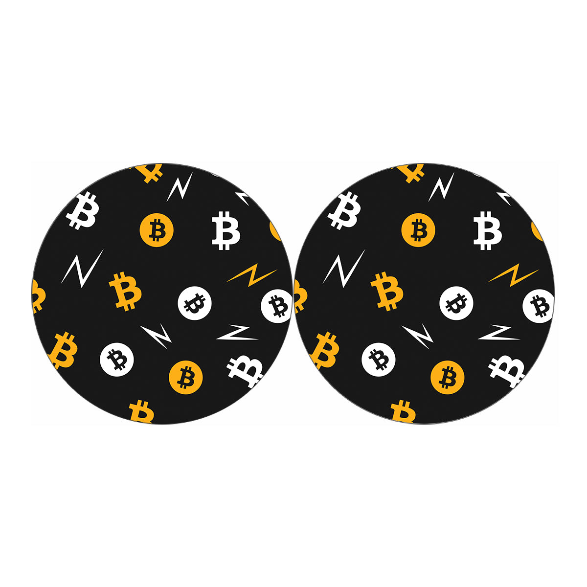 Bitcoin Symbol Pattern Print Car Coasters