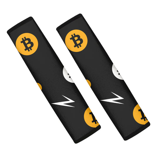 Bitcoin Symbol Pattern Print Car Seat Belt Covers