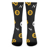 Bitcoin Symbol Pattern Print Crew Socks