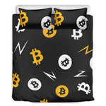 Bitcoin Symbol Pattern Print Duvet Cover Bedding Set