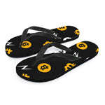 Bitcoin Symbol Pattern Print Flip Flops