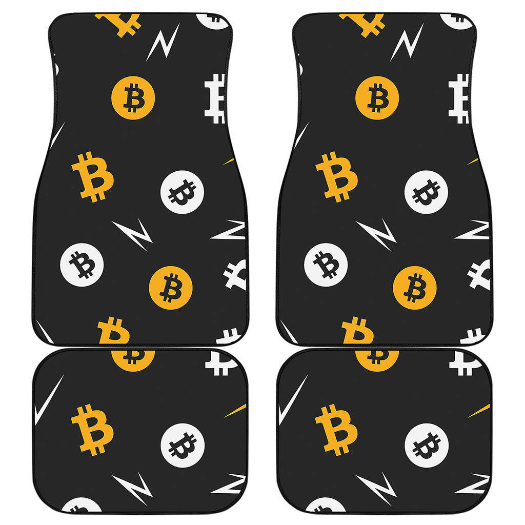 Bitcoin Symbol Pattern Print Front and Back Car Floor Mats