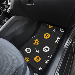Bitcoin Symbol Pattern Print Front and Back Car Floor Mats