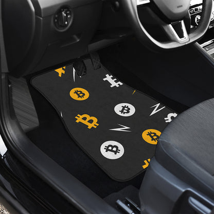 Bitcoin Symbol Pattern Print Front Car Floor Mats