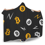 Bitcoin Symbol Pattern Print Hooded Blanket