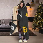 Bitcoin Symbol Pattern Print Hooded Blanket