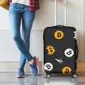 Bitcoin Symbol Pattern Print Luggage Cover