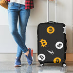 Bitcoin Symbol Pattern Print Luggage Cover