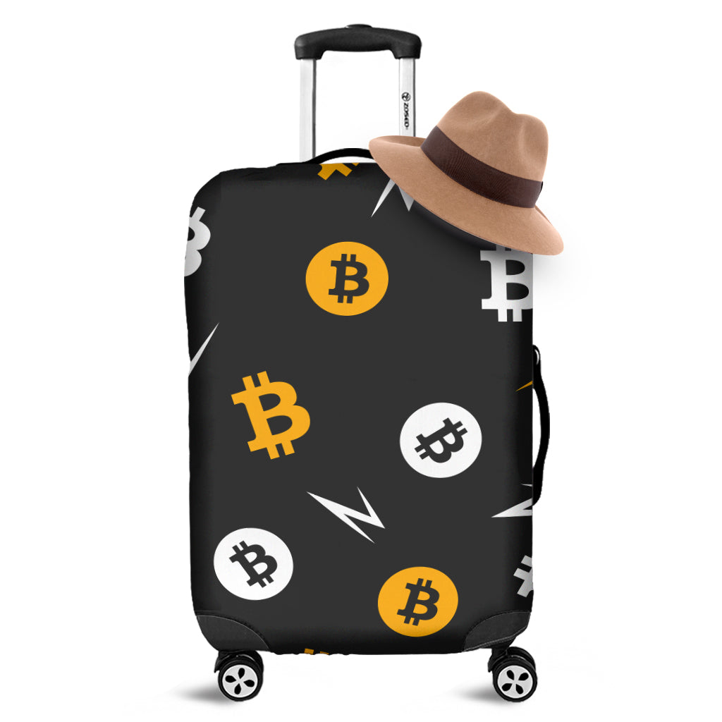 Bitcoin Symbol Pattern Print Luggage Cover