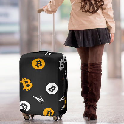 Bitcoin Symbol Pattern Print Luggage Cover