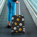 Bitcoin Symbol Pattern Print Luggage Cover