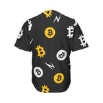 Bitcoin Symbol Pattern Print Men's Baseball Jersey